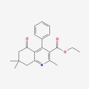 molecular formula C21H23NO3 B11114562 Ethyl 2,7,7-trimethyl-5-oxo-4-phenyl-5,6,7,8-tetrahydro-3-quinolinecarboxylate CAS No. 13337-65-0