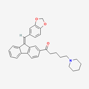 molecular formula C31H31NO3 B11114570 1-[(9Z)-9-(1,3-benzodioxol-5-ylmethylidene)-9H-fluoren-2-yl]-5-(piperidin-1-yl)pentan-1-one 