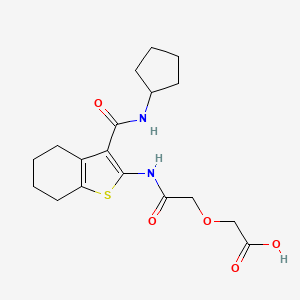 (2-{[3-(Cyclopentylcarbamoyl)-4,5,6,7-tetrahydro-1-benzothiophen-2-yl]amino}-2-oxoethoxy)acetic acid