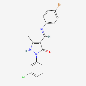 molecular formula C17H13BrClN3O B11114597 (4Z)-4-{[(4-bromophenyl)amino]methylidene}-2-(3-chlorophenyl)-5-methyl-2,4-dihydro-3H-pyrazol-3-one 