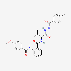 2-(4-Methoxybenzamido)-N-{3-methyl-1-[(4-methylphenyl)formohydrazido]-1-oxobutan-2-YL}benzamide