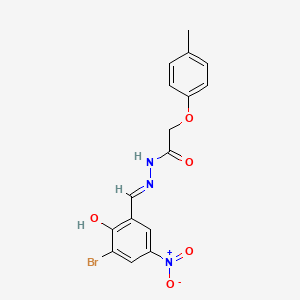 molecular formula C16H14BrN3O5 B11114682 N'-[(E)-(3-bromo-2-hydroxy-5-nitrophenyl)methylidene]-2-(4-methylphenoxy)acetohydrazide 