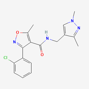 molecular formula C17H17ClN4O2 B11114707 3-(2-chlorophenyl)-N-[(1,3-dimethyl-1H-pyrazol-4-yl)methyl]-5-methyl-1,2-oxazole-4-carboxamide 