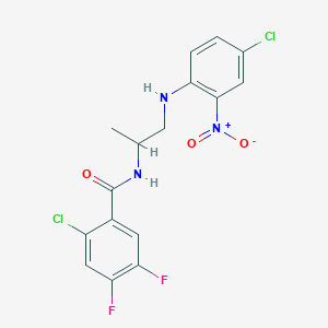 molecular formula C16H13Cl2F2N3O3 B11114708 Benzamide, 2-chloro-N-[2-(4-chloro-2-nitrophenylamino)-1-methylethyl]-4,5-difluoro- 