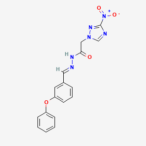 2-(3-nitro-1H-1,2,4-triazol-1-yl)-N'-[(E)-(3-phenoxyphenyl)methylidene]acetohydrazide