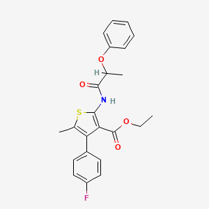 molecular formula C23H22FNO4S B11114771 Ethyl 4-(4-fluorophenyl)-5-methyl-2-[(2-phenoxypropanoyl)amino]thiophene-3-carboxylate 