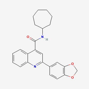 molecular formula C24H24N2O3 B11114783 2-(1,3-benzodioxol-5-yl)-N-cycloheptylquinoline-4-carboxamide 