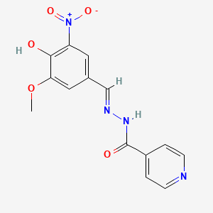 molecular formula C14H12N4O5 B11114788 N'-[(E)-(4-hydroxy-3-methoxy-5-nitrophenyl)methylidene]pyridine-4-carbohydrazide 