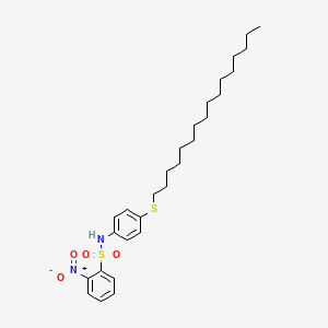 molecular formula C28H42N2O4S2 B11114793 N-[4-(hexadecylsulfanyl)phenyl]-2-nitrobenzenesulfonamide 