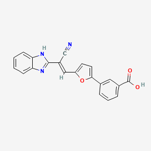 molecular formula C21H13N3O3 B11114797 3-{5-[(E)-2-(1H-benzimidazol-2-yl)-2-cyanoethenyl]furan-2-yl}benzoic acid 