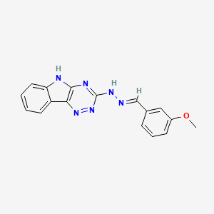 molecular formula C17H14N6O B11114801 3-[(2E)-2-(3-methoxybenzylidene)hydrazinyl]-5H-[1,2,4]triazino[5,6-b]indole 