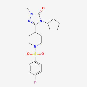 molecular formula C19H25FN4O3S B11114811 4-cyclopentyl-3-(1-((4-fluorophenyl)sulfonyl)piperidin-4-yl)-1-methyl-1H-1,2,4-triazol-5(4H)-one 