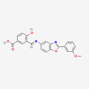 4-hydroxy-3-[(E)-{[2-(3-methoxyphenyl)-1,3-benzoxazol-5-yl]imino}methyl]benzoic acid