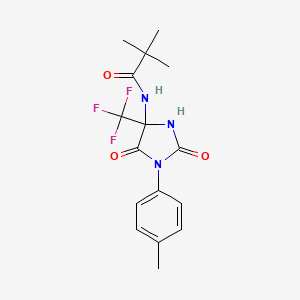 molecular formula C16H18F3N3O3 B11114825 2,2-dimethyl-N-[1-(4-methylphenyl)-2,5-dioxo-4-(trifluoromethyl)imidazolidin-4-yl]propanamide 