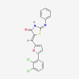 (2E,5Z)-5-{[5-(2,3-dichlorophenyl)furan-2-yl]methylidene}-2-(phenylimino)-1,3-thiazolidin-4-one