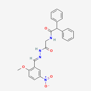 N-(2-{2-[(E)-1-(2-Methoxy-5-nitrophenyl)methylidene]hydrazino}-2-oxoethyl)-2,2-diphenylacetamide