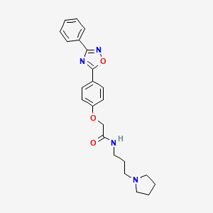 2-[4-(3-phenyl-1,2,4-oxadiazol-5-yl)phenoxy]-N-[3-(pyrrolidin-1-yl)propyl]acetamide