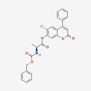 (6-chloro-2-oxo-4-phenylchromen-7-yl) (2S)-2-(phenylmethoxycarbonylamino)propanoate