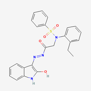 N-(2-Ethylphenyl)-N-({N'-[(3Z)-2-oxo-2,3-dihydro-1H-indol-3-ylidene]hydrazinecarbonyl}methyl)benzenesulfonamide