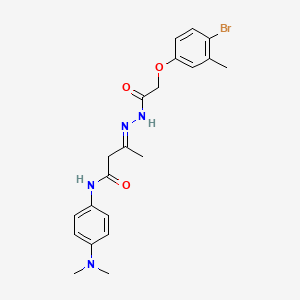 (3E)-3-{2-[(4-bromo-3-methylphenoxy)acetyl]hydrazinylidene}-N-[4-(dimethylamino)phenyl]butanamide