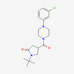 molecular formula C19H26ClN3O2 B11115016 1-Tert-butyl-4-{[4-(3-chlorophenyl)piperazin-1-yl]carbonyl}pyrrolidin-2-one 