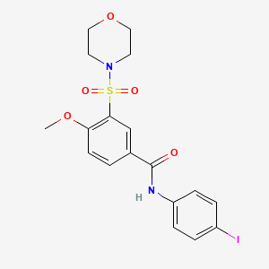 molecular formula C18H19IN2O5S B11115032 N-(4-iodophenyl)-4-methoxy-3-(morpholin-4-ylsulfonyl)benzamide 