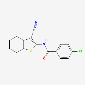 4-chloro-N-(3-cyano-4,5,6,7-tetrahydro-1-benzothiophen-2-yl)benzamide