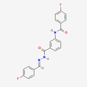 molecular formula C21H15F2N3O2 B11115053 4-fluoro-N-(3-{[(2E)-2-(4-fluorobenzylidene)hydrazinyl]carbonyl}phenyl)benzamide 