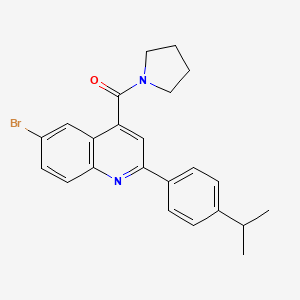 {6-Bromo-2-[4-(propan-2-yl)phenyl]quinolin-4-yl}(pyrrolidin-1-yl)methanone