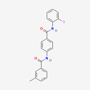 molecular formula C21H17IN2O2 B11115063 N-{4-[(2-iodophenyl)carbamoyl]phenyl}-3-methylbenzamide 