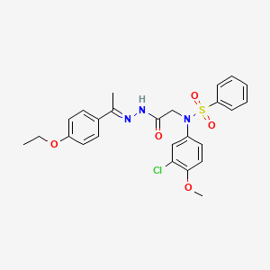 N-(3-Chloro-4-methoxyphenyl)-N-({N'-[(1E)-1-(4-ethoxyphenyl)ethylidene]hydrazinecarbonyl}methyl)benzenesulfonamide