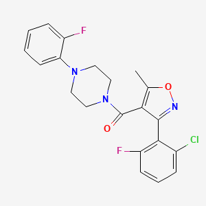 molecular formula C21H18ClF2N3O2 B11115093 [3-(2-Chloro-6-fluorophenyl)-5-methyl-1,2-oxazol-4-yl][4-(2-fluorophenyl)piperazin-1-yl]methanone 