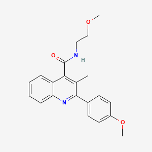 molecular formula C21H22N2O3 B11115108 N-(2-methoxyethyl)-2-(4-methoxyphenyl)-3-methylquinoline-4-carboxamide 