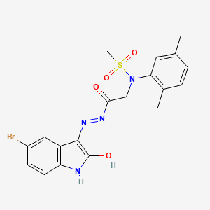 N-({N'-[(3Z)-5-Bromo-2-oxo-2,3-dihydro-1H-indol-3-ylidene]hydrazinecarbonyl}methyl)-N-(2,5-dimethylphenyl)methanesulfonamide