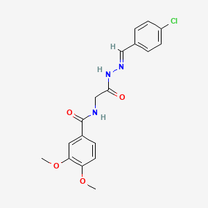 N-(2-(2-(4-Chlorobenzylidene)hydrazino)-2-oxoethyl)-3,4-dimethoxybenzamide