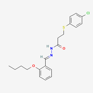 N'-[(E)-(2-butoxyphenyl)methylidene]-3-[(4-chlorophenyl)sulfanyl]propanehydrazide