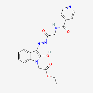 ethyl [(3Z)-2-oxo-3-(2-{[(pyridin-4-ylcarbonyl)amino]acetyl}hydrazinylidene)-2,3-dihydro-1H-indol-1-yl]acetate