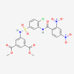 molecular formula C23H17ClN4O11S B11115148 Dimethyl 5-{[(4-chloro-3-{[(2,4-dinitrophenyl)carbonyl]amino}phenyl)sulfonyl]amino}benzene-1,3-dicarboxylate 