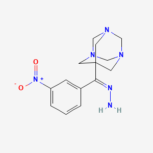 7-[(E)-Hydrazono(3-nitrophenyl)methyl]-1,3,5-triazatricyclo[3.3.1.1~3,7~]decane