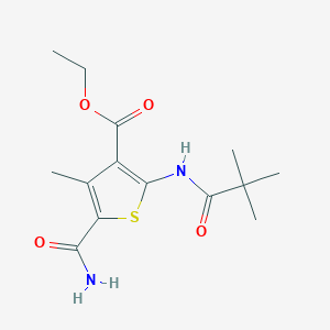 Ethyl 5-carbamoyl-2-[(2,2-dimethylpropanoyl)amino]-4-methylthiophene-3-carboxylate