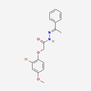 2-(2-bromo-4-methoxyphenoxy)-N'-[(1E)-1-phenylethylidene]acetohydrazide