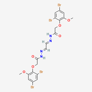 molecular formula C20H18Br4N4O6 B11115195 N',N''-(1E,2E)-1,2-Ethanediylidenebis[2-(2,4-dibromo-6-methoxyphenoxy)acetohydrazide] 