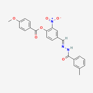 4-[(E)-{2-[(3-methylphenyl)carbonyl]hydrazinylidene}methyl]-2-nitrophenyl 4-methoxybenzoate