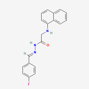 molecular formula C19H16FN3O B11115232 N'-[(E)-(4-Fluorophenyl)methylidene]-2-[(naphthalen-1-YL)amino]acetohydrazide 