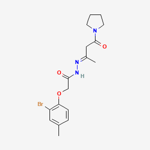 molecular formula C17H22BrN3O3 B11115238 2-(2-bromo-4-methylphenoxy)-N'-[(2E)-4-oxo-4-(pyrrolidin-1-yl)butan-2-ylidene]acetohydrazide 