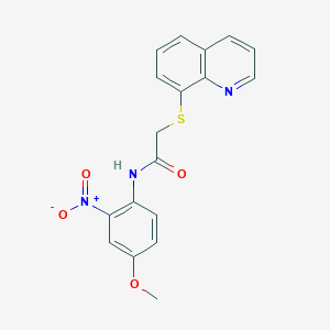 N-(4-methoxy-2-nitrophenyl)-2-(quinolin-8-ylsulfanyl)acetamide