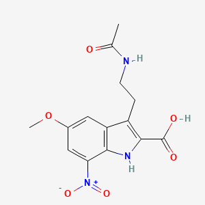 3-(2-acetamidoethyl)-5-methoxy-7-nitro-1H-indole-2-carboxylic acid