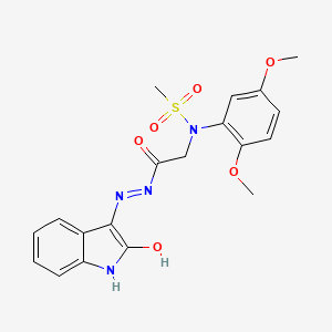 N-(2,5-Dimethoxyphenyl)-N-({N'-[(3Z)-2-oxo-2,3-dihydro-1H-indol-3-ylidene]hydrazinecarbonyl}methyl)methanesulfonamide