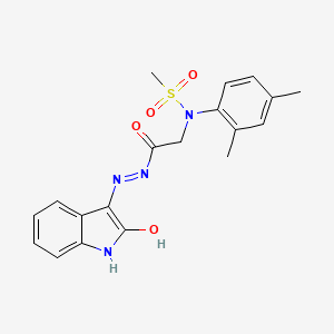 N-(2,4-dimethylphenyl)-N-{2-oxo-2-[(2Z)-2-(2-oxo-1,2-dihydro-3H-indol-3-ylidene)hydrazino]ethyl}methanesulfonamide