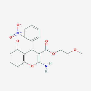 2-methoxyethyl 2-amino-4-(2-nitrophenyl)-5-oxo-5,6,7,8-tetrahydro-4H-chromene-3-carboxylate